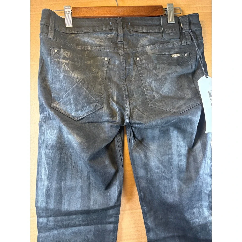 The Sinclair Mfg Co COE Denim Leggings Womens 30 Black Waxed Coated NWT